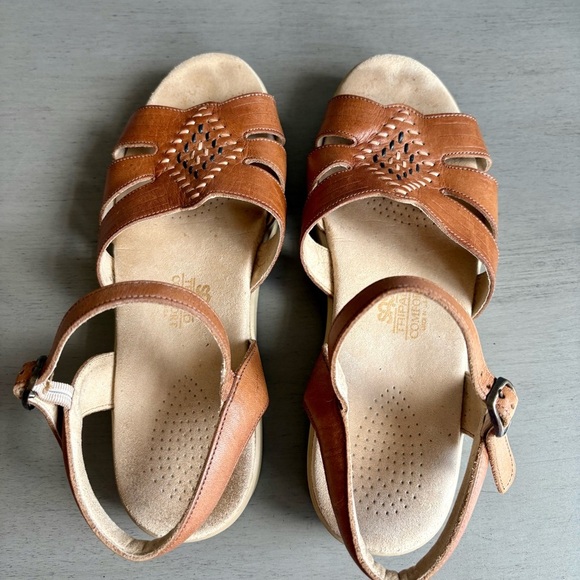 SAS Women Tan Huarache Leather Quarter Strap Sandals Shoe 8.5M Tripad Comfort - Picture 6 of 13